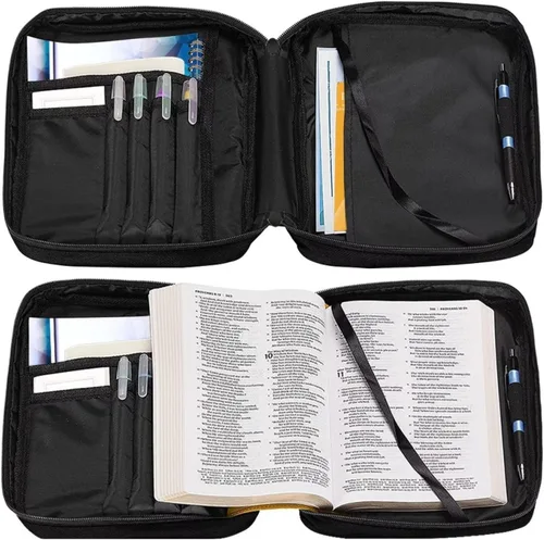 Vista 6 de Funda para la Biblia de Béisbol con Impresión de Agua y Fuego para Niños, Fundas Ligeras para la Biblia, Bolso de Mano para Estudio de la Biblia