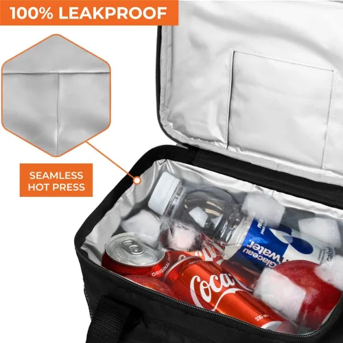 Vista 7 de OPUX Bolsa de enfriador suave, bolsa de almuerzo plegable aislada para hombres, trabajo, camping, playa, viaje, portátil, de lado suave