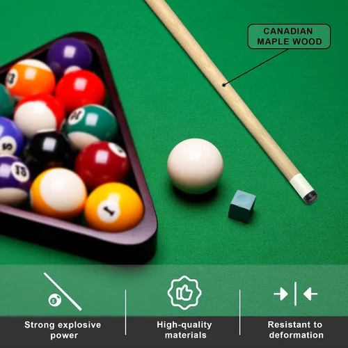 Vista 5 de HomeSeason 58 inch Pool Cue Stick Canadian Maple Wood 13mm Tip - 20oz Perfect for Precision Play, Low Deflection Pool Cue for Enhanced Accuracy