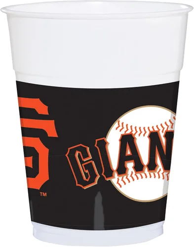 Vista 2 de Amscan San Francisco Giants - Vasos de plástico, 16 onzas, paquete de 25, multicolor