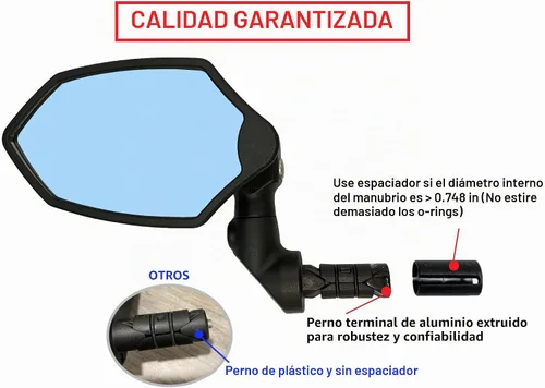 Vista 3 de Hafny Nuevo espejo retrovisor de barra de bicicleta, lente de vidrio HD, espejo de bicicleta ajustable y giratorio seguro, resistente a explosiones