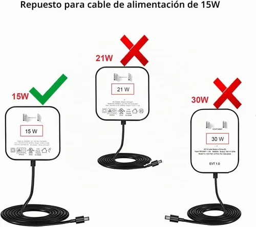 Vista 2 de Repuesto de cable de alimentación Alexa Dot de 15 W para Echo Dot (3ª/4ª generación), Echo Dot (3ª/4ª generación) con reloj, Echo Dot