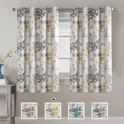 Vista 48 de H.VERSAILTEX Cortinas opacas de lino de 45 pulgadas de largo para dormitorio/sala de estar con aislamiento térmico con ojales, cortinas de lino