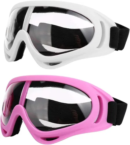Vista 14 de LJDJ Gafas de motocicleta – Juego de 2 gafas – Dirt Bike ATV Motocross anti-UV ajustable para montar fuera de carretera protección combate táctico