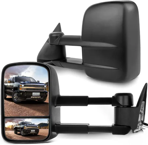 Vista 16 de SCITOO Espejos de Remolque Compatibles con Chevy Silverado 2008-2013 Para GMC Sierra Todos los Modelos Un Par (Lado Izquierdo y Derecho) Con Ajuste