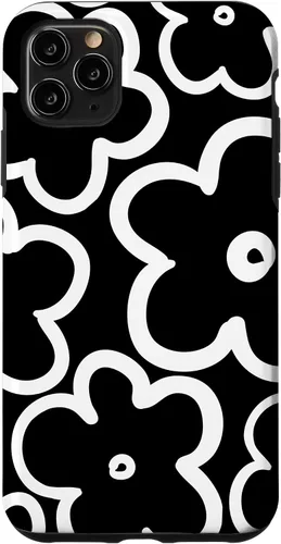 Vista 13 de Cute Flower Pattern Large Wildflower Black and White Floral Case for iPhone 17