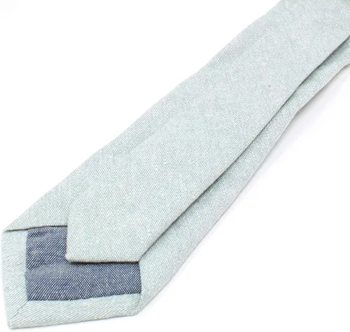 Vista 44 de Corbata delgada de algodón cambray para hombre, estilo desgastado texturizado - 2 1/2 pulgadas de ancho