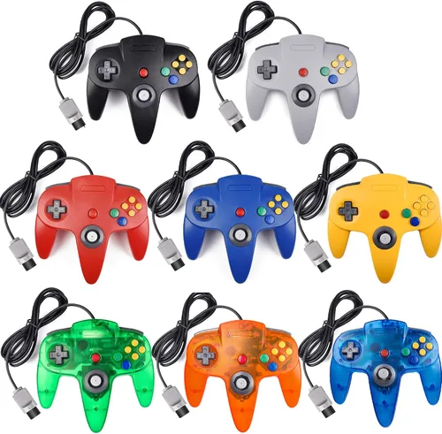 Vista 7 de Paquete de 3 controladores clásicos N64, suily Retro N64 Gaming con cable con cable y joystick Plug & Play (sin versión USB)