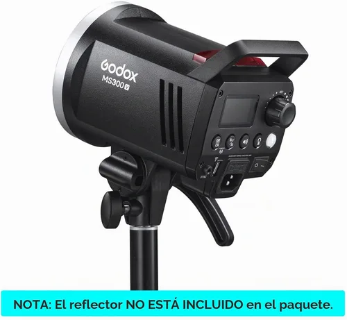 Vista 5 de Godox MS300V 300Ws GN58 Compact Studio Strobe Flash Bowens Mount Monolight Negro