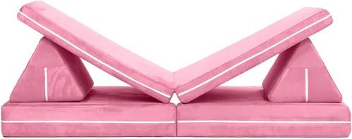 Vista 15 de Jaxx Playscape - Imaginativo juego de muebles modulares/sofá - Patrones divertidos para niños (arco iris/rosa)