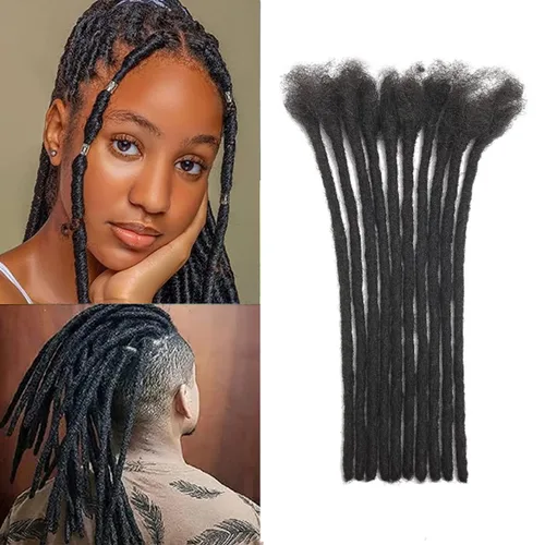 Vista 29 de Extensiones de Rastas de Cabello Humano 0.4cm de Grosor 4 Pulgadas 20 Hebras 100% Cabello Humano Real para Hombres/Mujeres/Niños Completamente