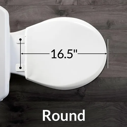 Vista 6 de BEMIS 75 Commercial Open Front Plastic Toilet Seat, Heavy Duty Industrial Seat with Lid, Round, White
