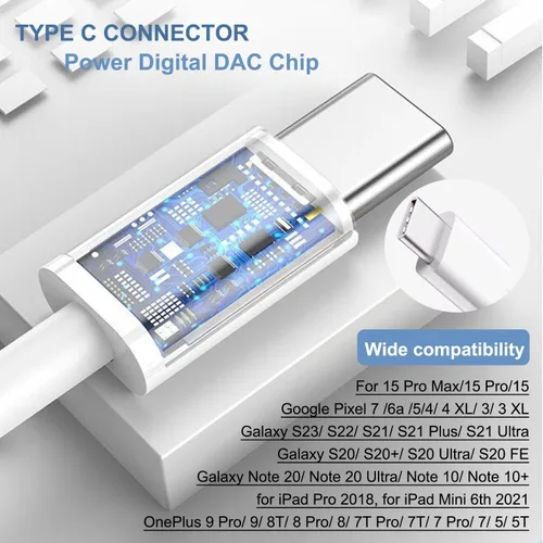 Vista 4 de Paquete de 3 auriculares USB C [certificados MFi], auriculares tipo C, auriculares estéreo HiFi con cable, auriculares intraurales magnéticos