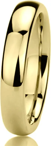 Vista 3 de Anillo de boda de titanio personalizado de ajuste cómodo de 0.157in en tono amarillo