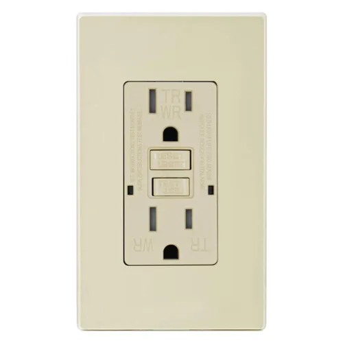 Vista 13 de Micmi Toma GFCI WR negra resistente a la intemperie, resistente a manipulaciones, receptáculo TR con indicador LED, placa de pared sin tornillos