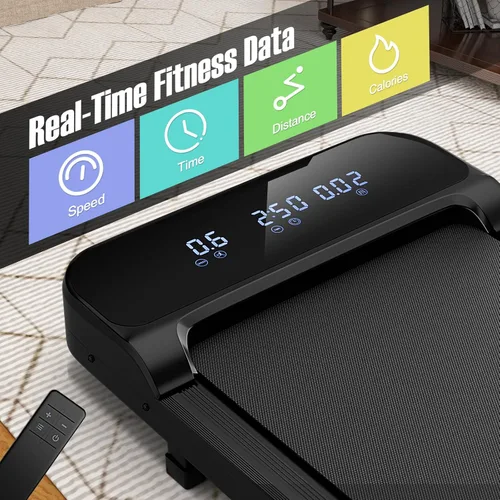 Vista 3 de Goplus Walking Pad, 2.5 HP Under Desk Treadmill with Remote Control & LED Display, 3 Countdown Modes, 0.6-4 MPH Portable Treadmills for Home Small