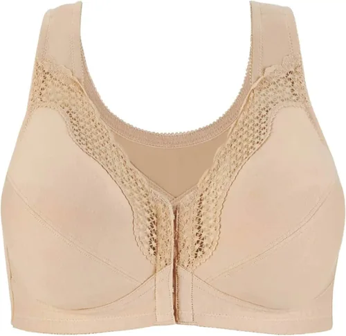 Vista 3 de Exquisite Form Fully #5100531 corpiño de postura con cierre delantero, de algodón con encaje, para mujer
