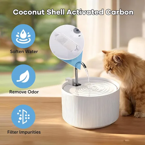 Vista 4 de Paquete de 18 filtros de repuesto de fuente de agua de cerámica para gatos, filtros de repuesto para fuente de cerámica de 2.2L/74 onzas (blanco)
