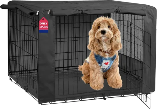 Vista 17 de HiCaptain Funda para Jaula de Perro 24.0" L x 18.0" A x 20.0" Al con Malla Transpirable, Funda para Perrera Duradera Heavy Duty, Paneles con Doble