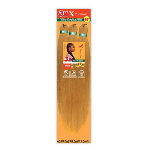 Vista 52 de Sensationnel X-Pression - Trenzas sintéticas prestiradas, 3 unidades, 58 pulgadas, negro azabache 1 Cabello trenzado, Kanekalon, ignífugo