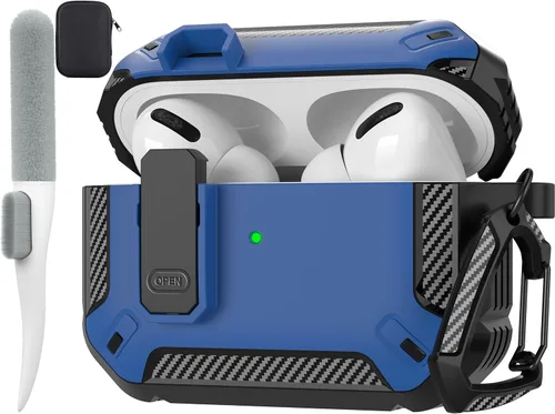 Vista 55 de Maxjoy Funda para AirPods Pro 3 2025, MagSafe compatible con bloqueo automático, funda protectora a prueba de golpes con soporte para teléfono
