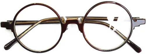 Vista 3 de La lente media redonda de la miopía de la vendimia enmarca las gafas llenas del borde óptico unisex Marrón