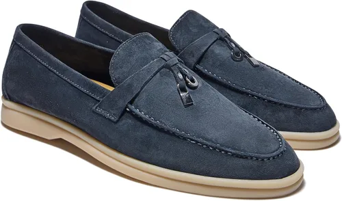 Vista 8 de Mocasines de piel de ante de diseño prémium con dijes de verano para mujer Negro