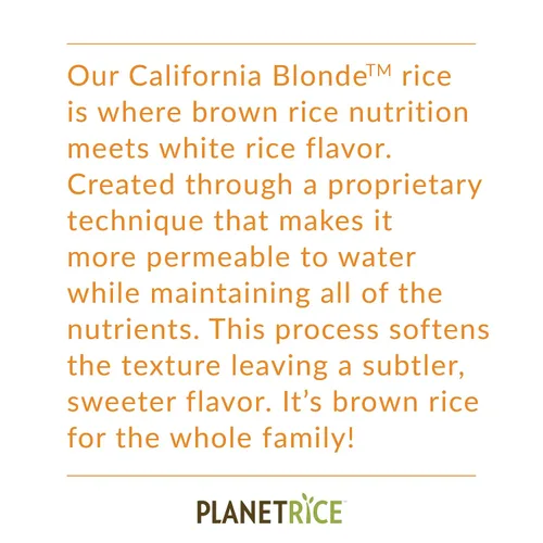 Vista 4 de Planet Rice Arroz rubio germinado a granel, ideal para cocinar arroz a granel, arroz Gaba sin gluten, vegano, paleo, con un 64% más de fibra