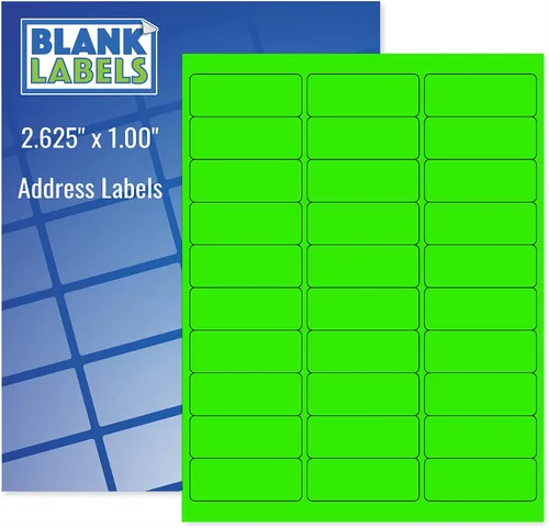 Vista 11 de Blanks Labels Fluorescent Blue FBA & Mailing Labels from Blank Labels - 2-5/8" x 1" (2.625 x 1) - 30 Labels Per Sheet-25 Sheets