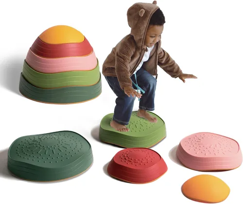 Vista 9 de makarci Piedras de Equilibrio para Niños, 10 Piezas Juguetes Preescolares que Promueven Habilidades de Equilibrio y Coordinación, Juego