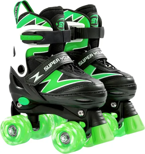 Vista 8 de SUPER YOUNGSTER Patines ajustables para niños, patines para niños de 5 a 8 años, patines para niñas de 8 a 12 años con ruedas iluminadas, patines