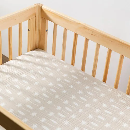 Vista 2 de Babyletto Sábanas para cuna de 100% algodón orgánico para todas las etapas, con certificado GOTS, ajustables 360°, muselina ultra suave