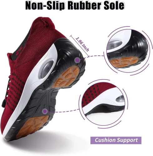 Vista 3 de STUNAHOME Zapatos deportivos ortopédicos transpirables para mujer, zapatos para caminar sin cordones, cómodos, informales, zapatos atléticos