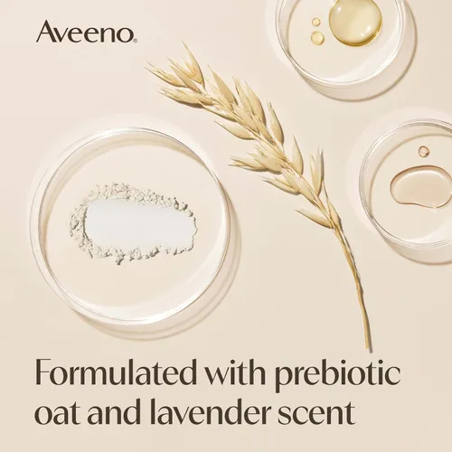 Vista 6 de Aveeno Gel de baño para aliviar el estrés para mujeres, aroma a lavanda calmante y avena prebiótica, limpiador para pieles secas sensibles, sin