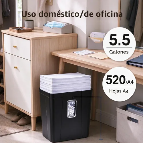 Vista 7 de Wingwise Trituradora de papel para uso en la oficina en casa, trituradora