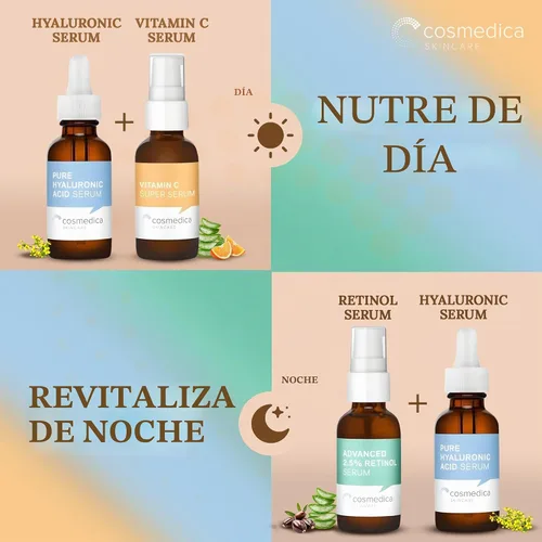 Vista 6 de Suero de vitamina c suero de retinol al 20 % suero de ácido hialurónico al 2.5 % combo en conjunto