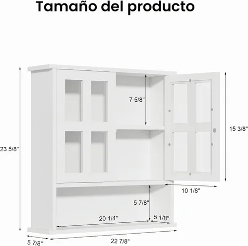 Vista 2 de Gabinete de baño colgante moderno, botiquín de madera