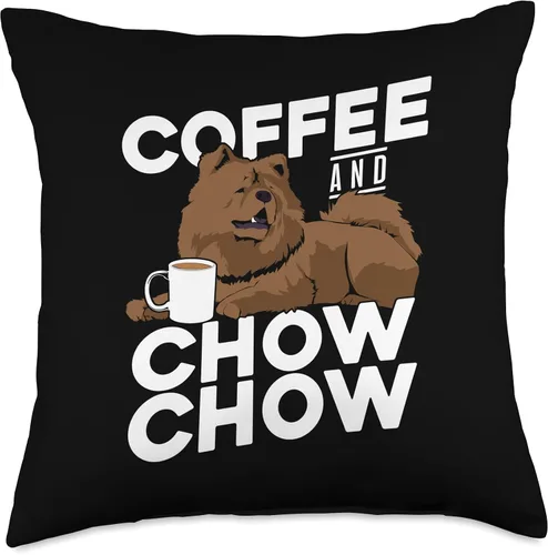 Vista 4 de Chow Chow Dog Lover Apparel Coffee Chow - Almohada (16 x 16 pulgadas), multicolor