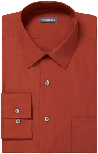Vista 3 de Van Heusen - Camisa de vestir para hombre, corte regular, camisa unicolor de popelina