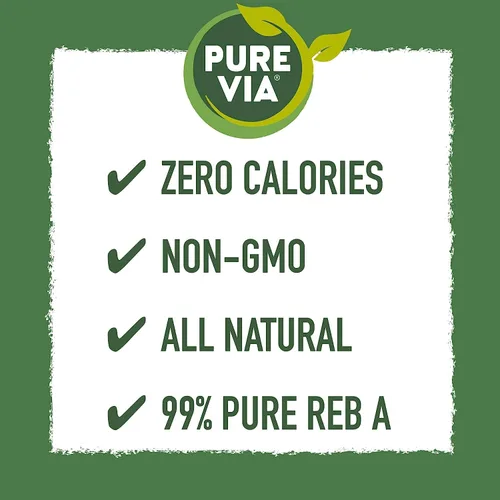 Vista 3 de PURE VIA Paquetes de edulcorantes de stevia, sustituto del azúcar, edulcorante natural, sin eritritol, paquetes de edulcorantes naturales cero