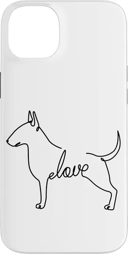 Vista 15 de Bull Terrier Love Bully Dog Love Single Line Art Sketch Case for iPhone 17