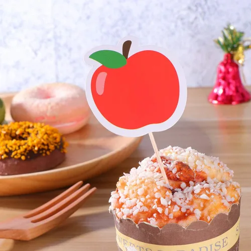 Vista 6 de 18pcs Back To Cupcake Topper Postre Fruit Cake Pick Palillos de dientes Primer Día de Aula Bienvenida Fiesta Decoración Accesorios Profesor