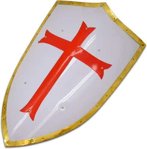 Vista 4 de Medieval Warrior Escudo Cruzado Templador Caballero 18G Acero LARP