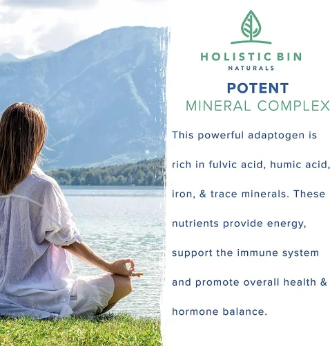 Vista 4 de Holistic Bin - Resina Shilajit del Himalaya más pura de Holistic Bin Resina de platino negro Rica en ácido fúlvico, ácido húmico, minerales