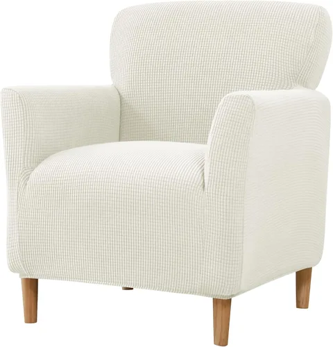 Vista 12 de LiveGo - Funda elástica para sillón de mediados de siglo moderno de 1 pieza, fundas de acento de jacquard para silla con brazos, fundas impermeables