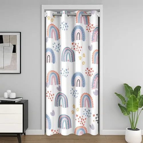 Vista 22 de Erosebridal Highland - Cortina opaca para puerta de vaca, con diseño de rosas para niños, niñas, niños, con animales salvajes del oeste