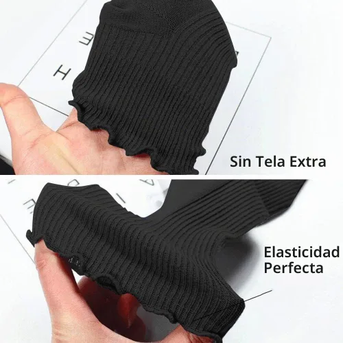 Vista 7 de Calcetines Mcool Mary para mujer, calcetines casuales de algodón de punto de lechuga, con volantes, puños plegables, transpirables, corte en el 6