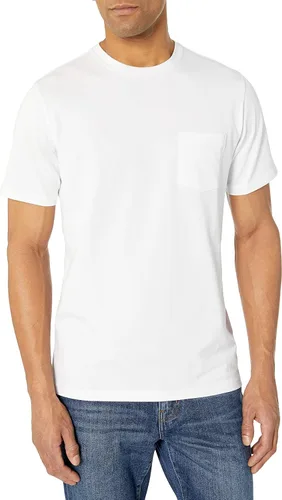 Vista 3 de Amazon Essentials Men's Slim-Fit Short-Sleeve Crewneck T-Shirt Aqua Blue/White