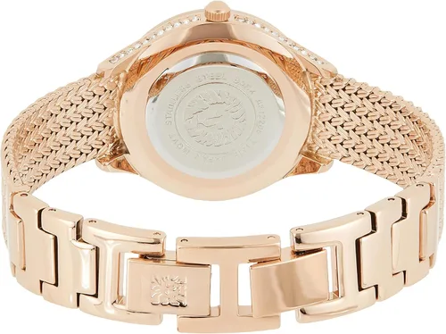 Vista 2 de Anne Klein Reloj de pulsera de malla acentuada con cristal prémium para mujer