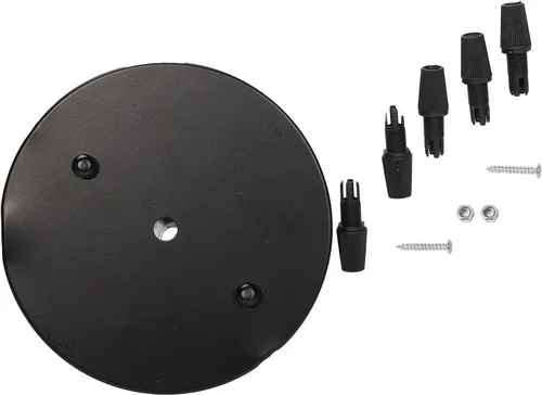 Vista 8 de Kit de luces para techo de techo, placa de techo negra de 6 pulgadas, accesorios de luz colgante + 5 conectores negros para alivio de tensión